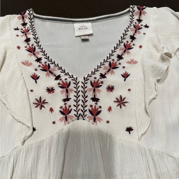 Knox Rose Embroidered Peasant Boho Top Sz: L - Picture 5 of 11